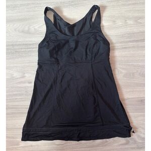 Black Athletic Tank Top Adjustable Cinch Hem Women’s XS Small